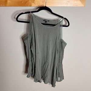 Peyton Jensen olive green off the shoulder boho Top